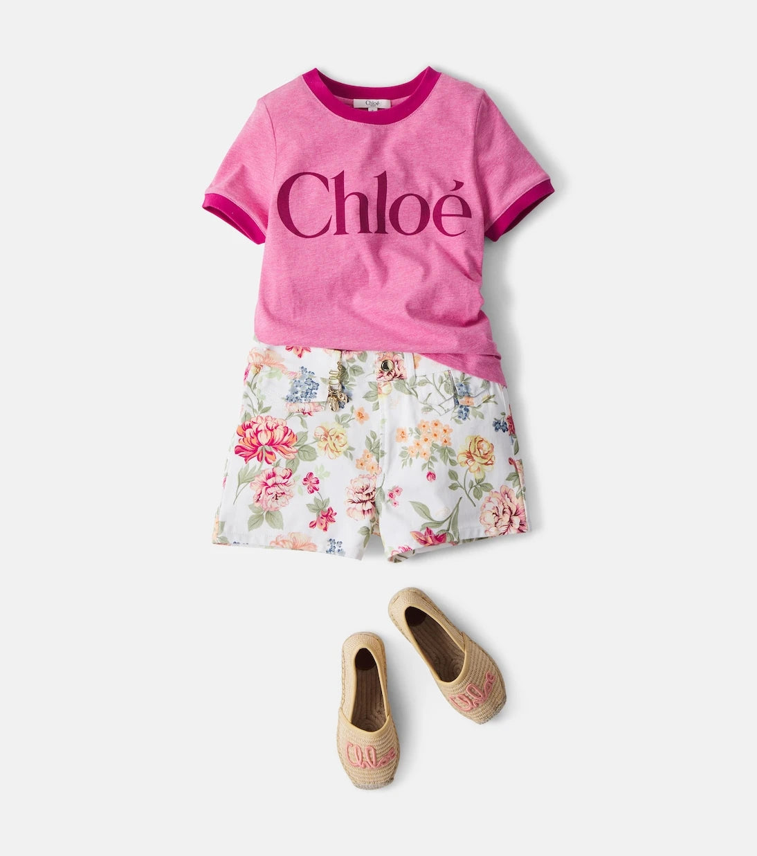 Chloé Kids - Floral cotton shorts
