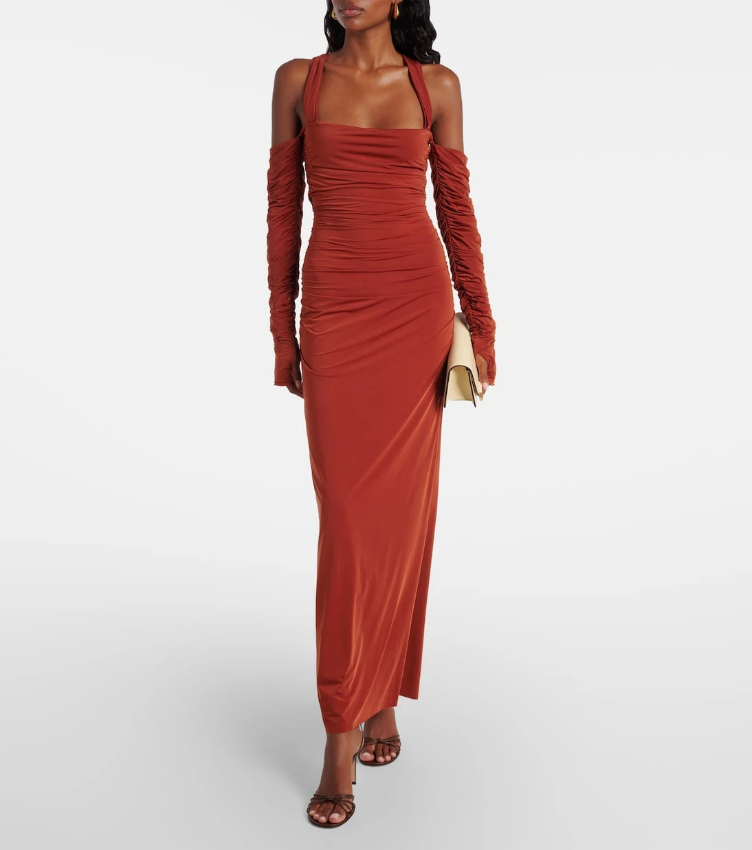 SIR - Rosseli gathered jersey maxi dress