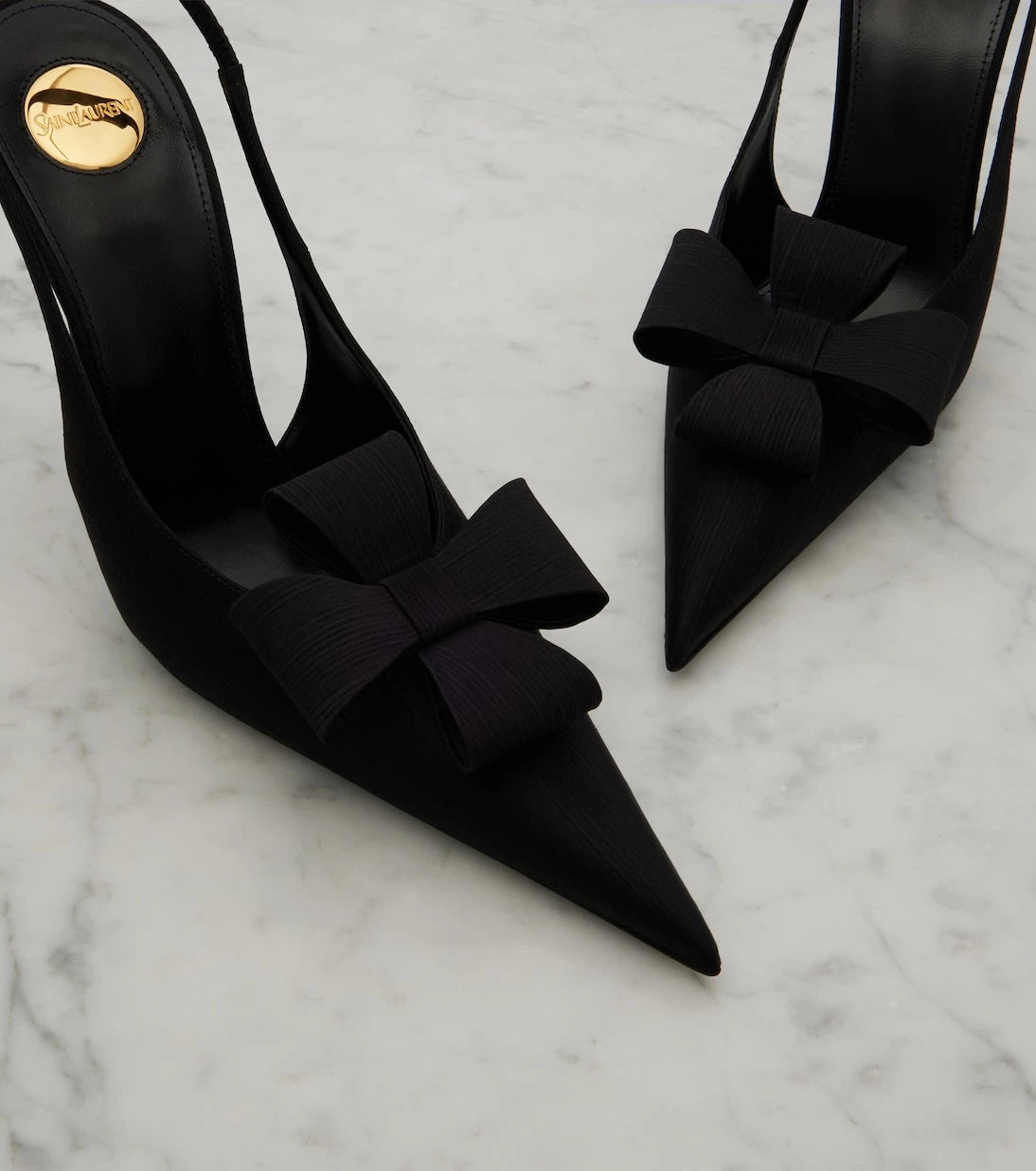 Saint Laurent - Tea bow-detail slingback pumps