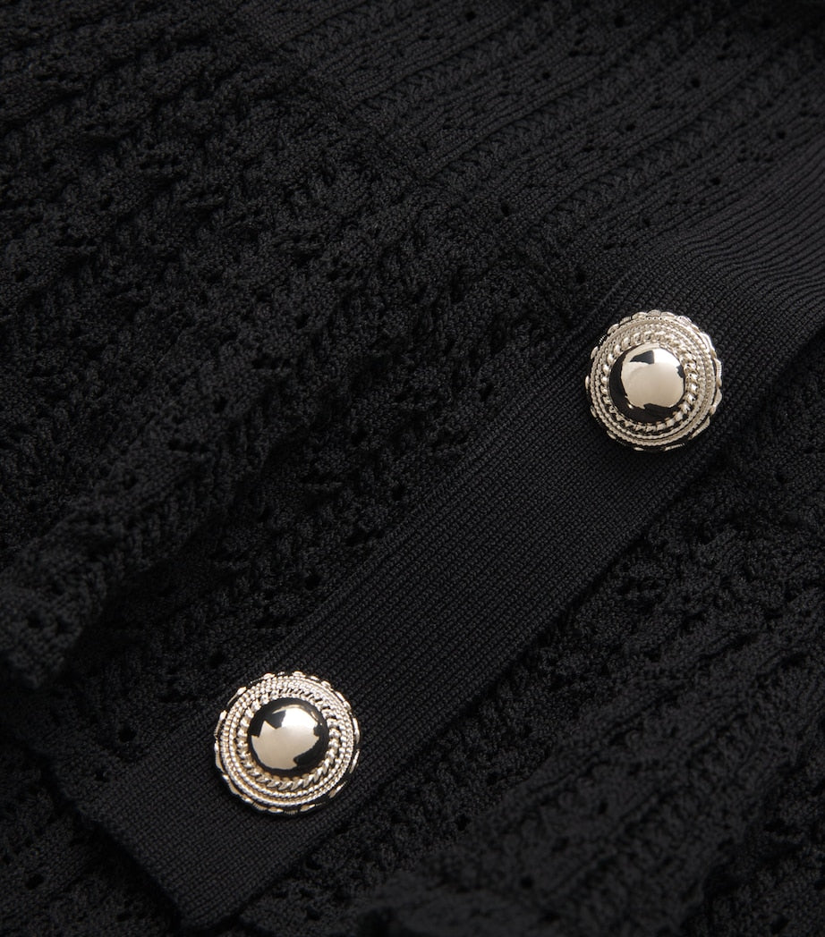 Self-Portrait Pointelle Halterneck Mini Dress