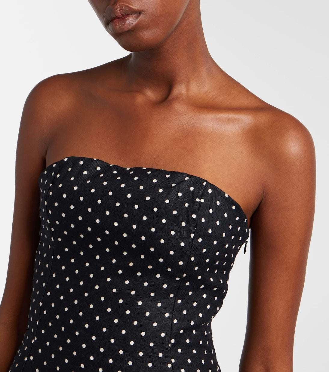 Faithfull - Petro polka-dot peplum linen top