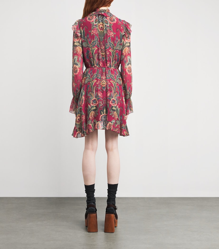 Multi Ruffle Floral Mini Dress