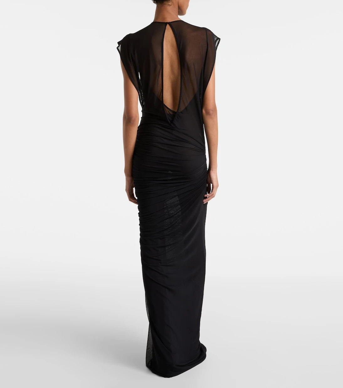 Jean Paul Gaultier - Logo sequined mesh maxi dress