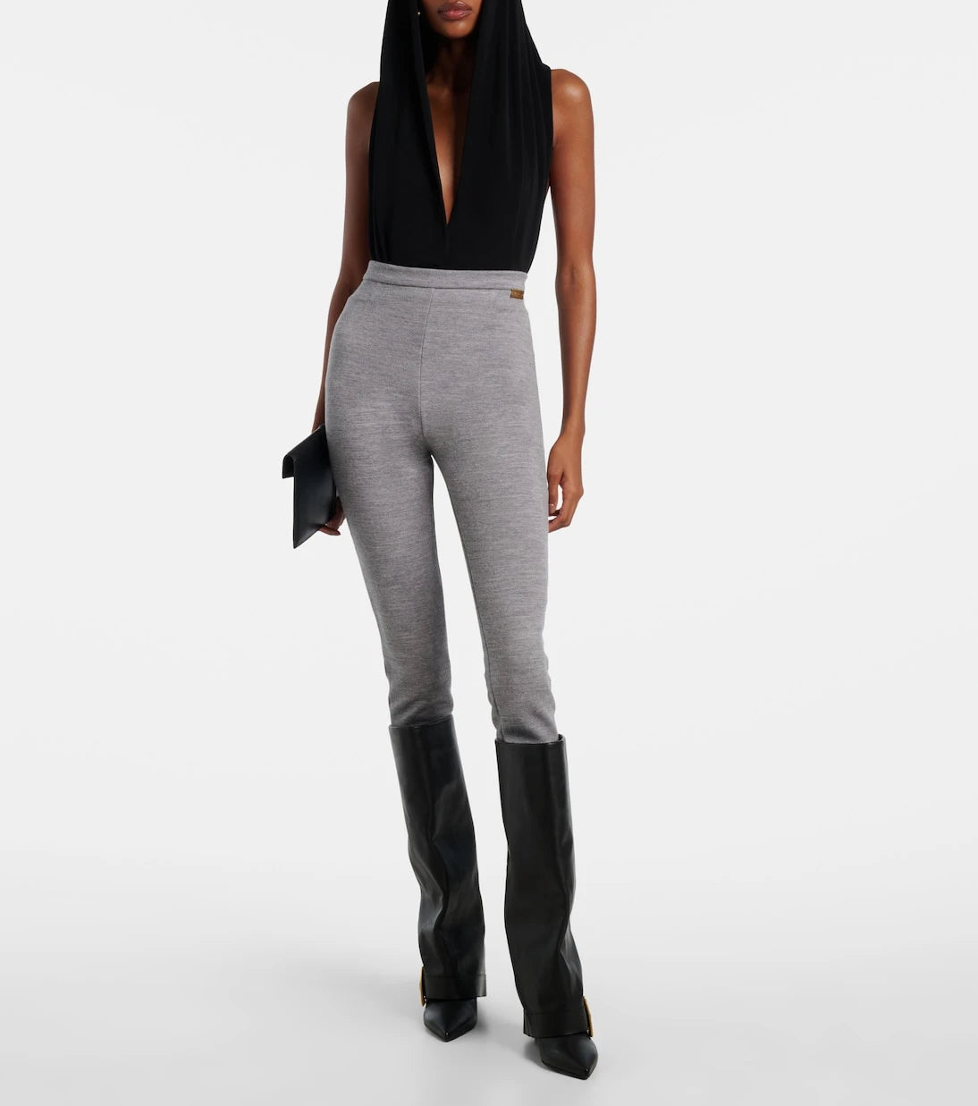Balmain - Wool and cotton-blend leggings