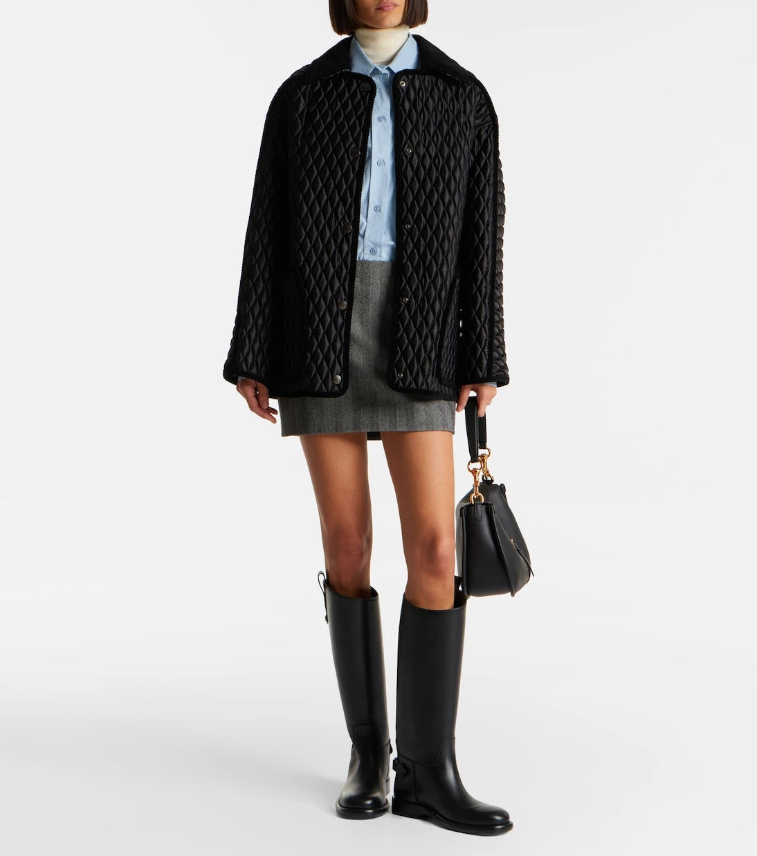 Burberry - Corduroy-trimmed quilted jacket