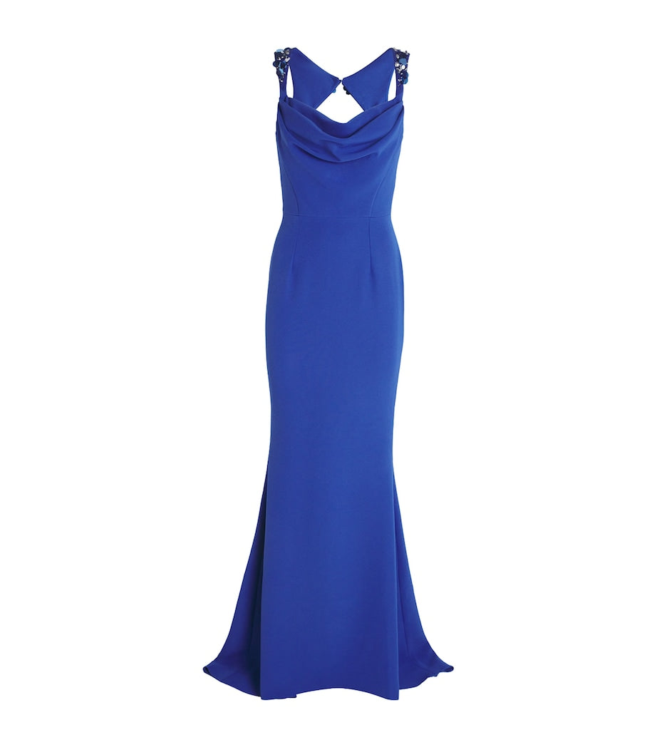 Safiyaa Blue Embellished Melina Gown