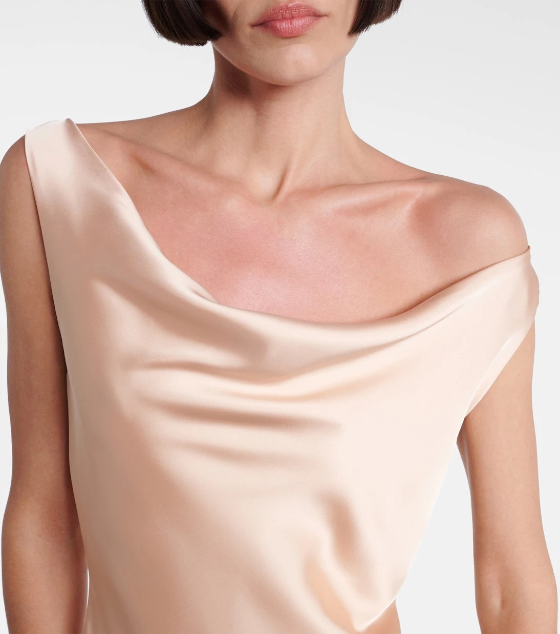 Norma Kamali - Maria asymmetric crêpe satin minidress