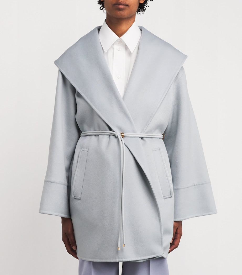 Agnona Blue Cashmere Wrap Coat