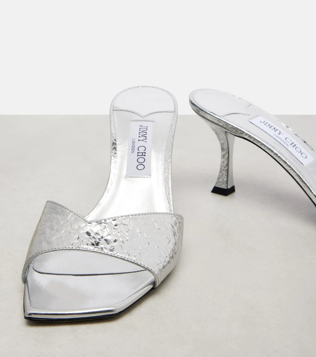 Jimmy Choo - Skye 70 metallic leather mules