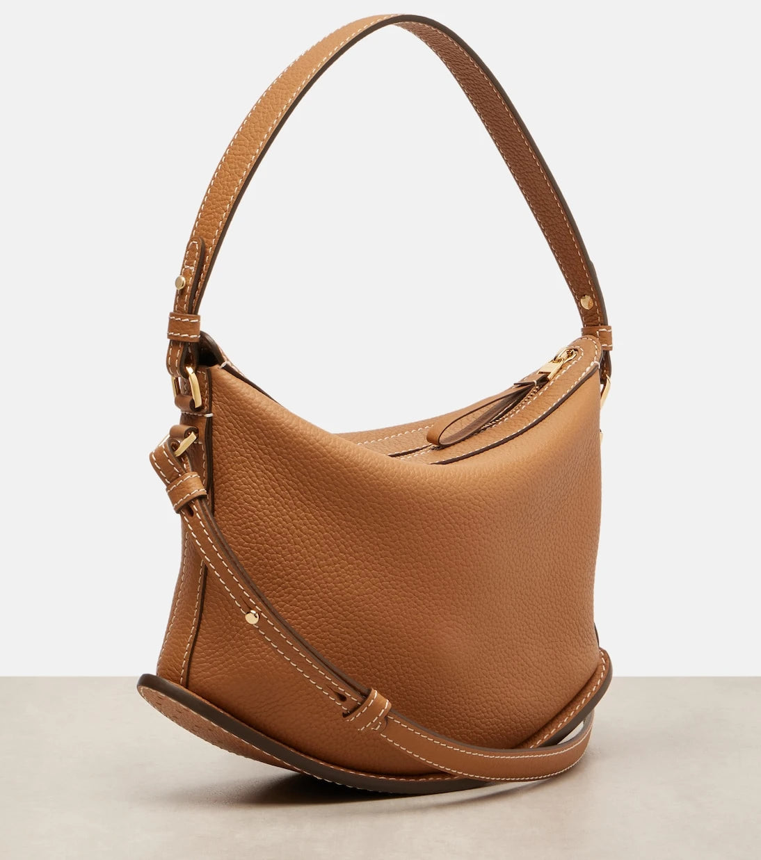 Delvaux - Pin Swing Surpiqué leather shoulder bag
