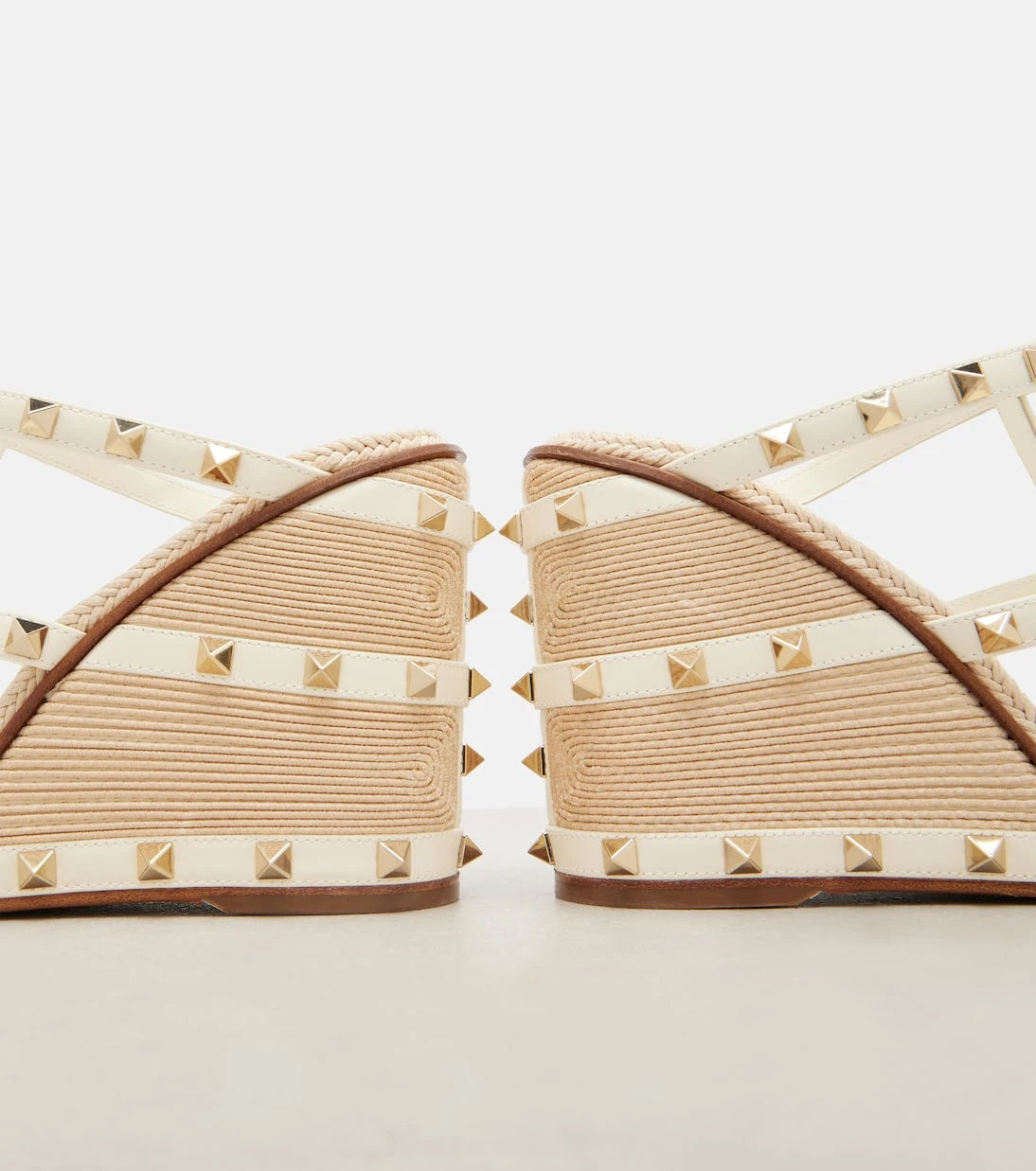 Valentino Garavani - Rockstud 100 leather espadrille wedges