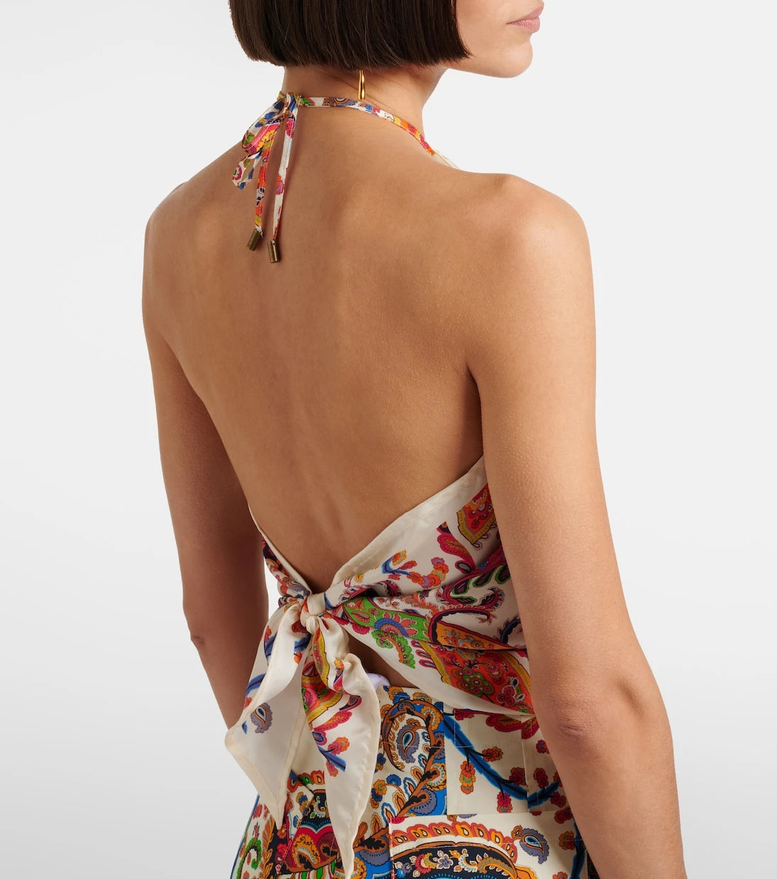 Etro - Printed silk tank top