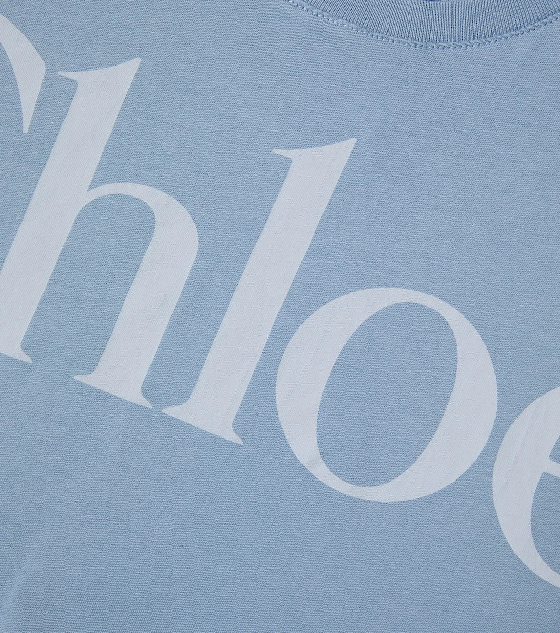 Chloé Kids - تي شيرت قصير من قطن الجيرسيه مزين بالشعار