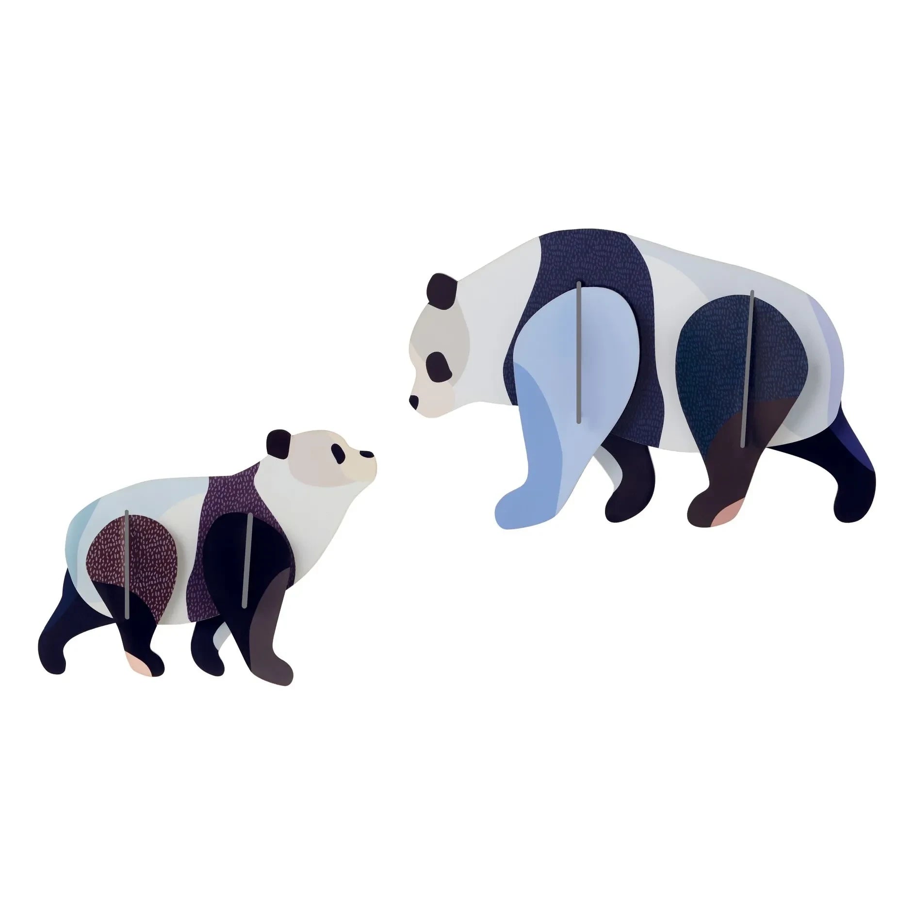 Studio Roof - Pandas wall decorations - Set of 2 | Black