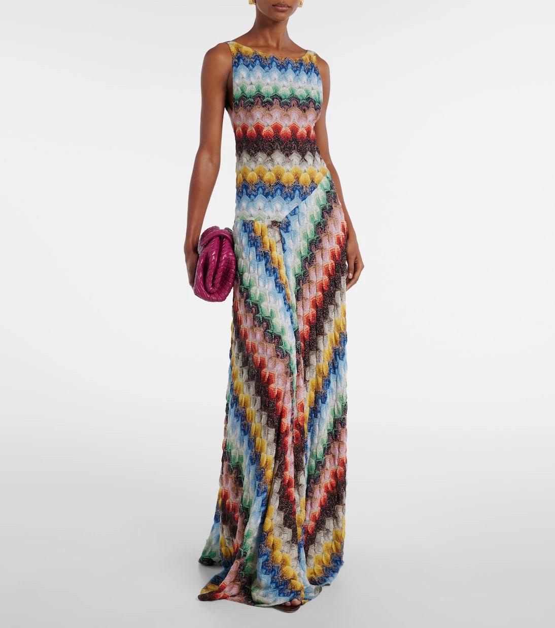 Missoni - فستان ماكسي لاميه مفتوح الظهر