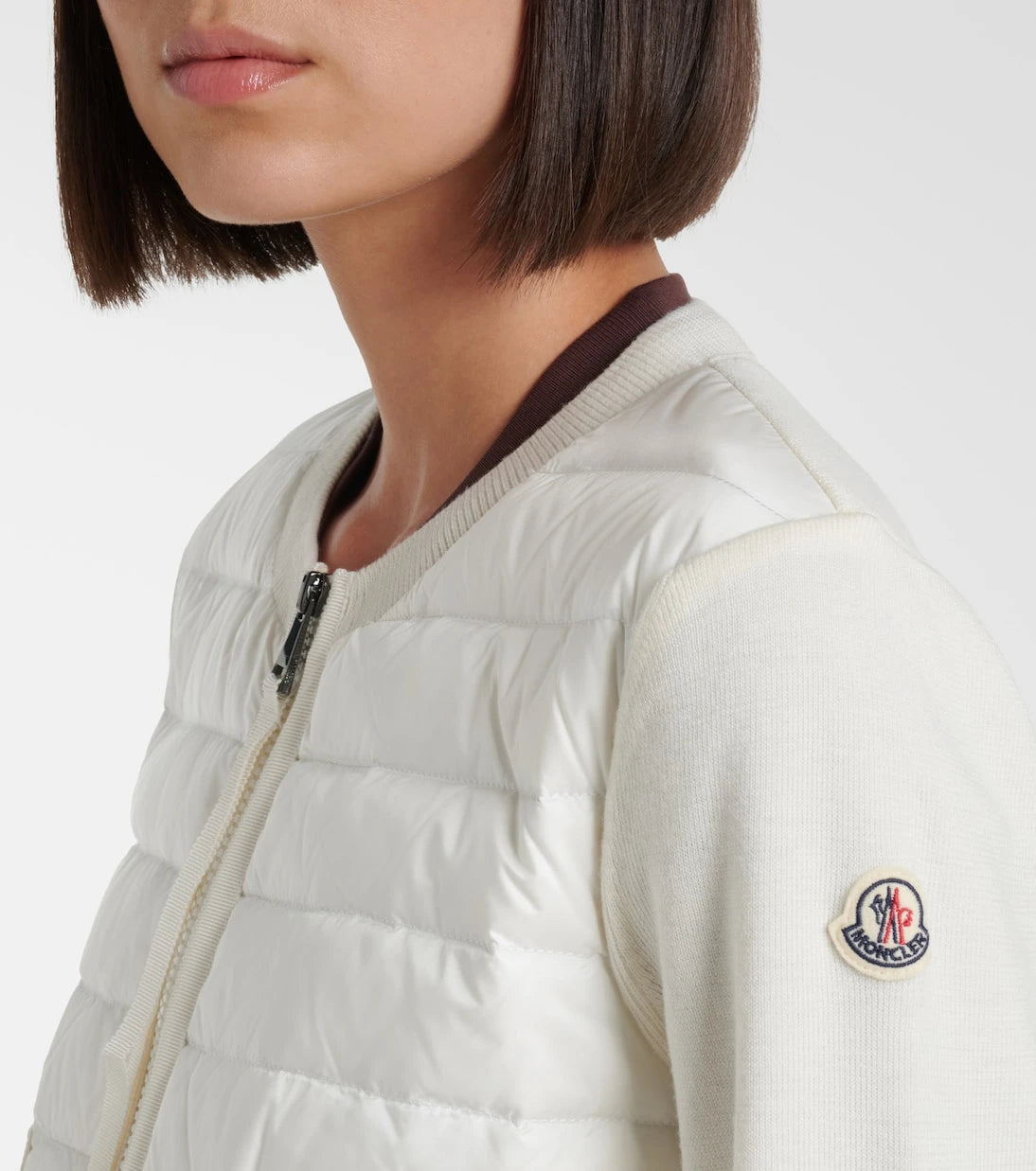 Moncler - Tricot down-paneled virgin wool cardigan