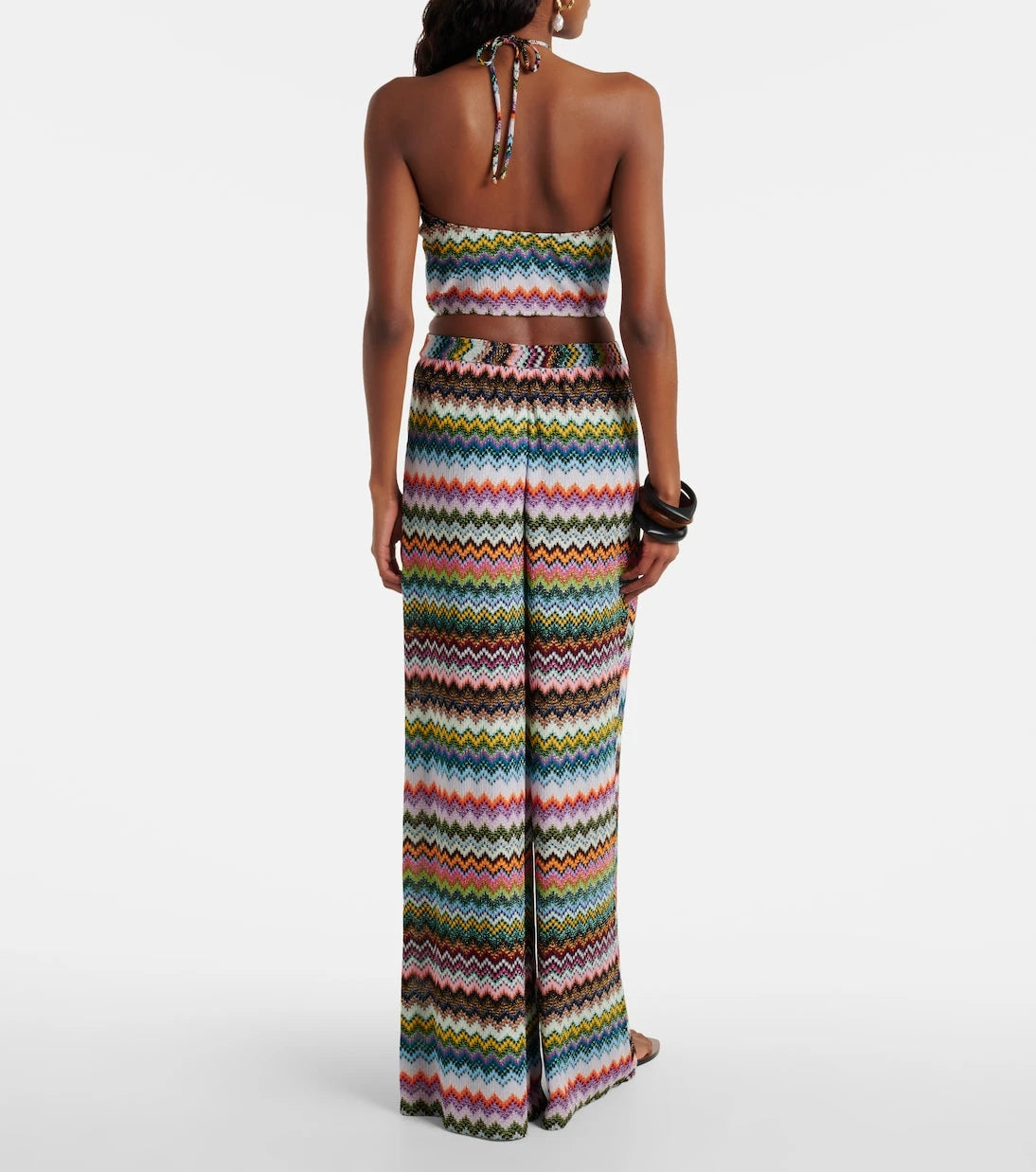 Missoni - بنطال بالازو من اللاميه بنقشة متعرجة