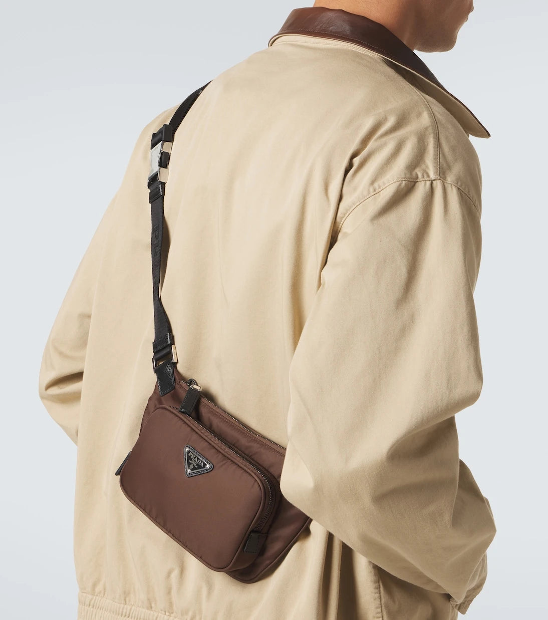 Prada - Re-Nylon leather-trimmed shoulder bag