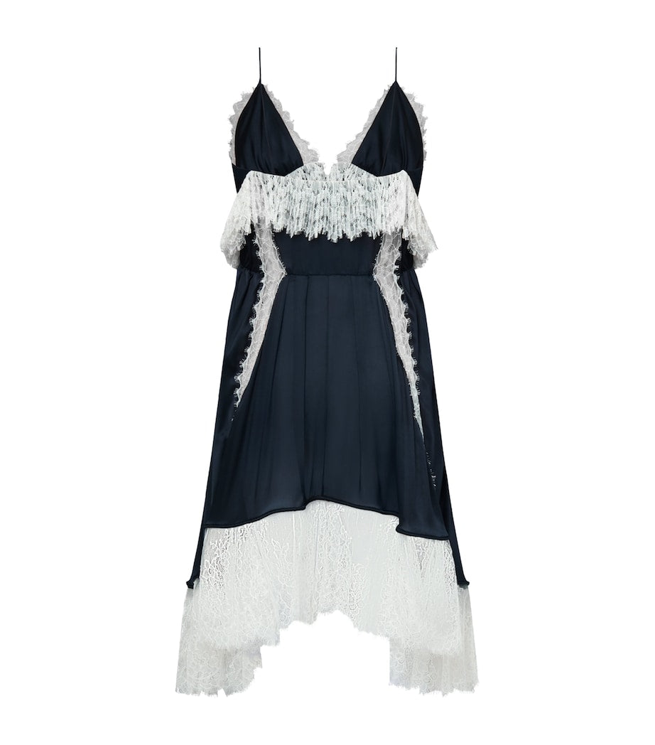 LOUIS VUITTON Multi Silk Lingerie Midi Dress