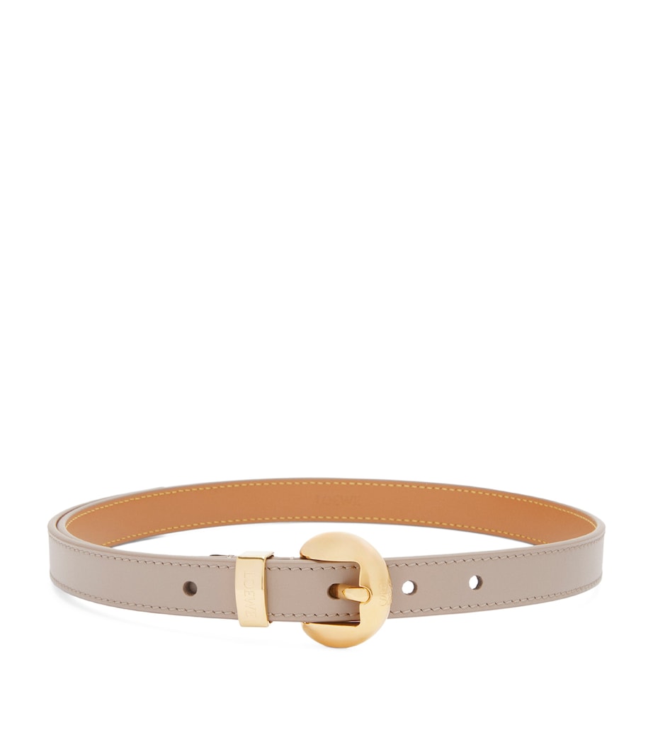 Beige Leather Pebble Belt