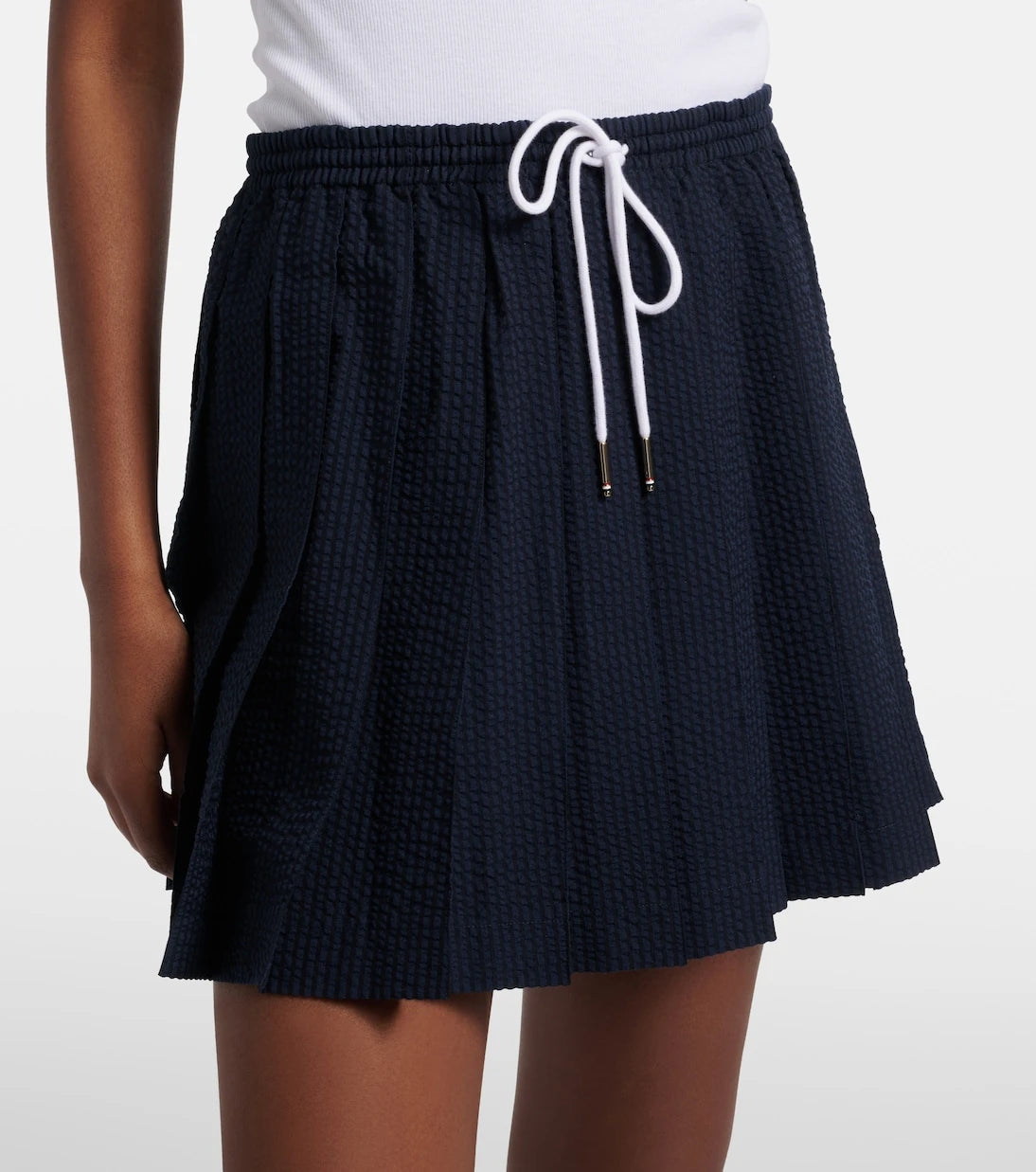 Thom Browne - Pleated striped wool miniskirt