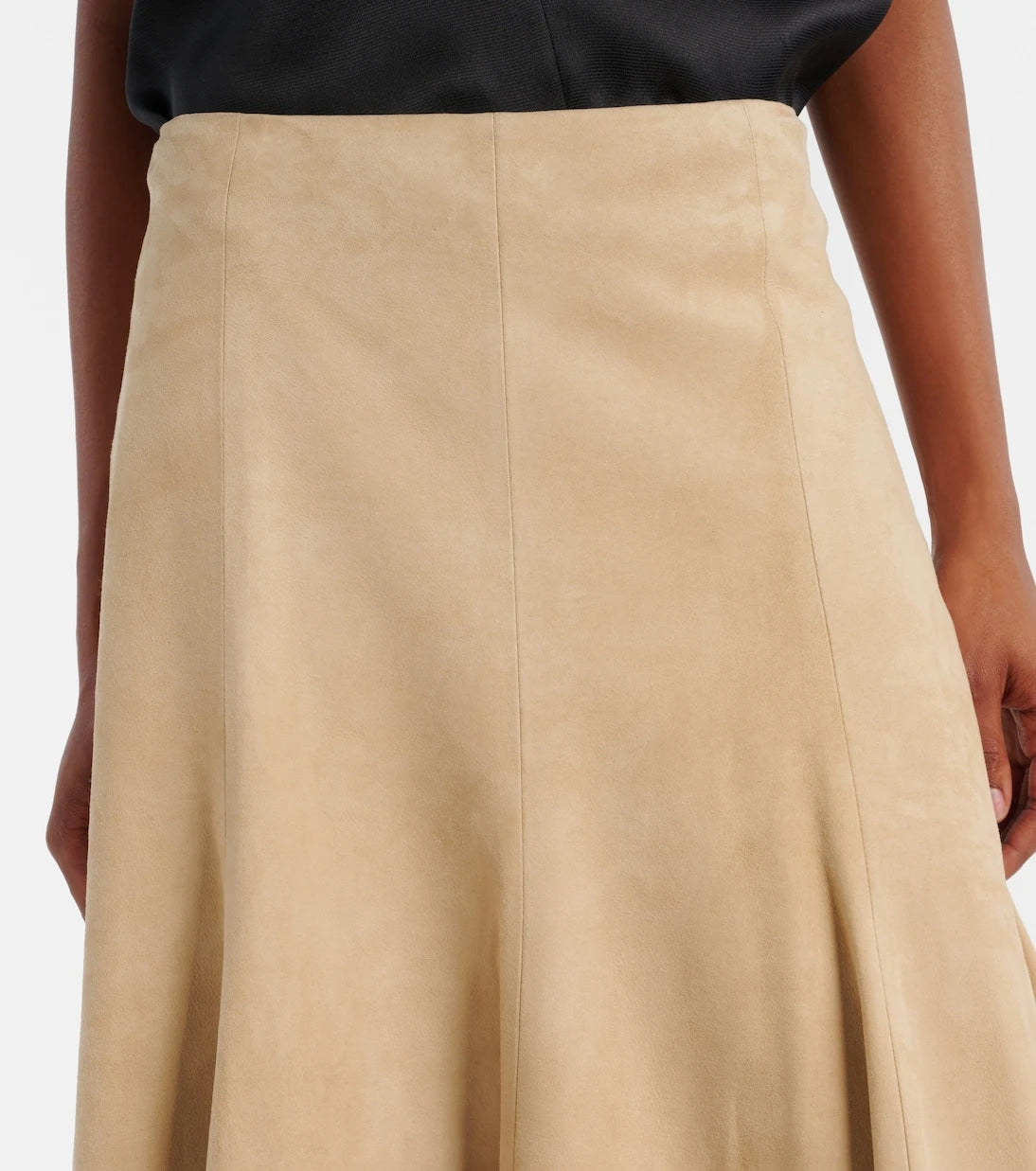 Khaite - Lenno suede midi skirt