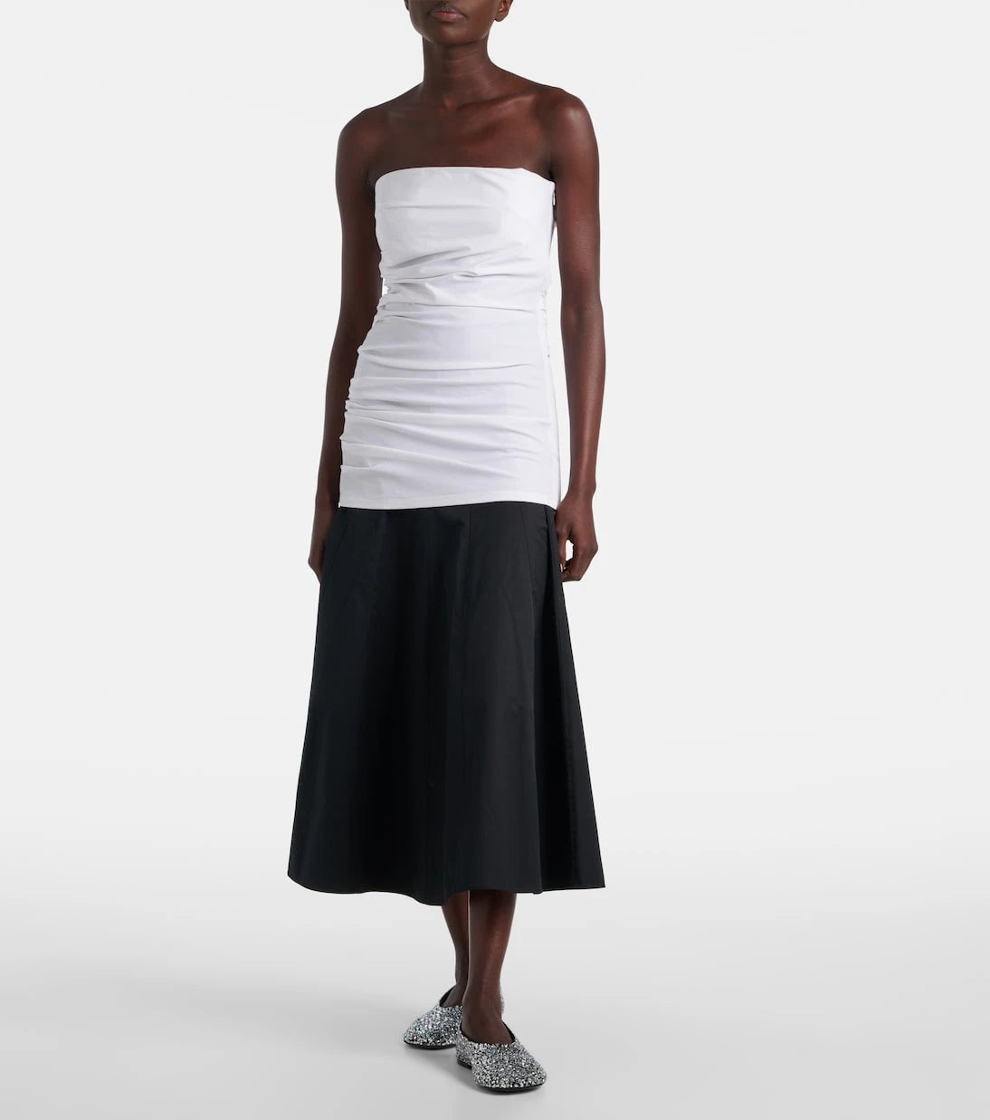 Proenza Schouler - Lena strapless cotton-blend top
