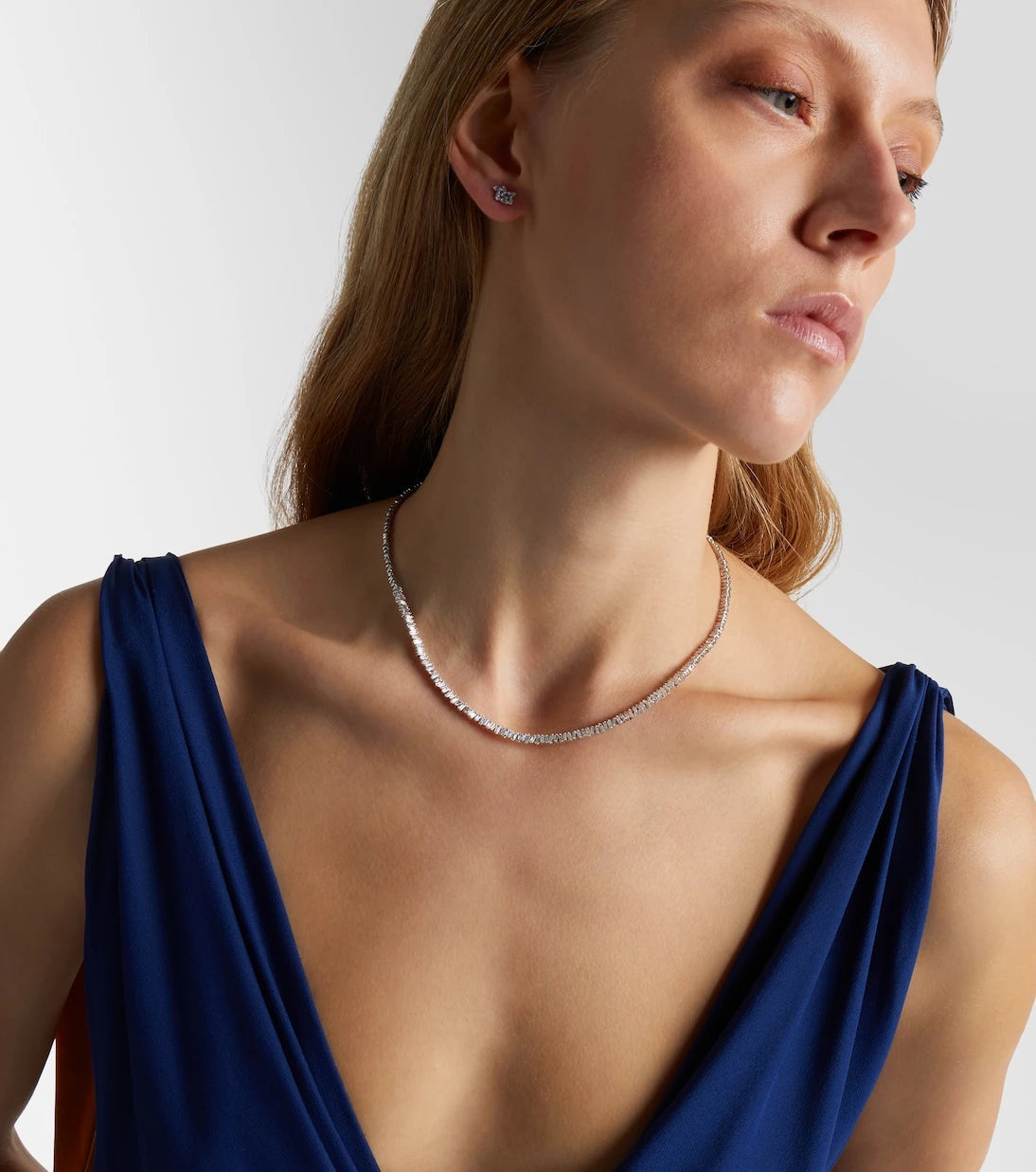 Suzanne Kalan - Mini 18kt white gold necklace with diamonds