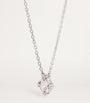 Mini White Gold and Diamond Princess Square Necklace