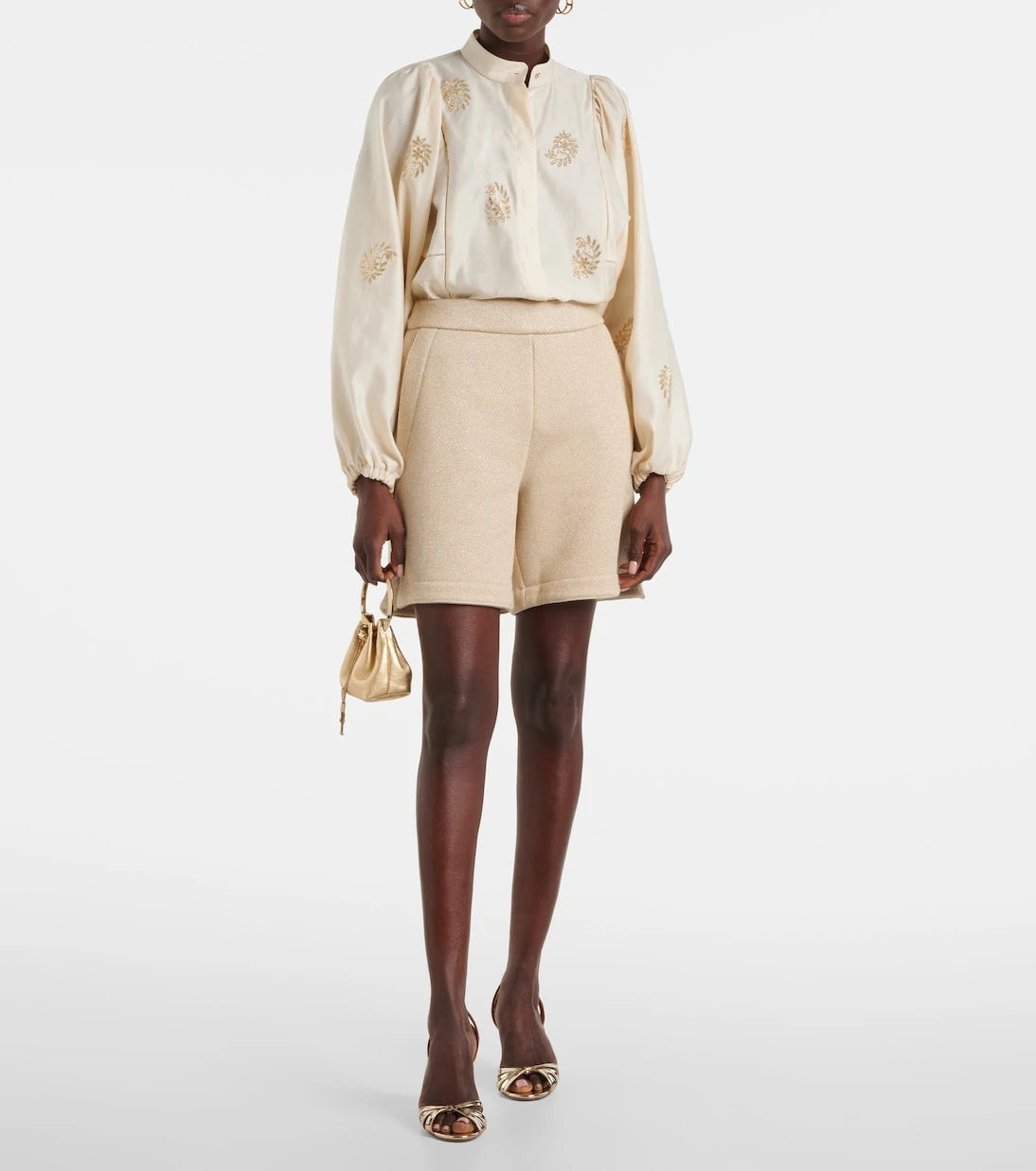 Max Mara - Caladio embellished cotton satin blouse