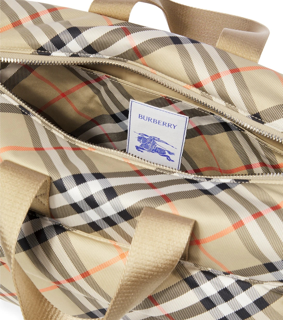 Burberry Kids - حقيبة تغيير حفاضات قماشية بنقشة بربري كاروهات