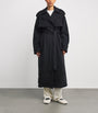 Skims Black Cotton Fleece Boyfriend Trench Coat