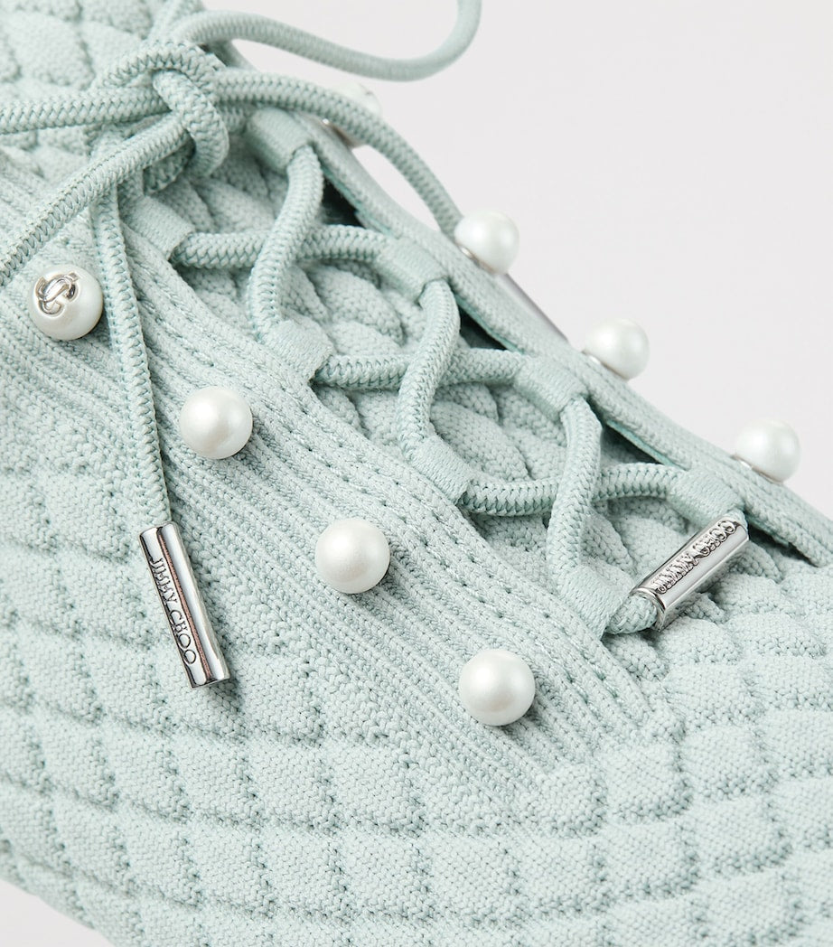 Jimmy Choo Turquoise Veles Knitted Sneakers