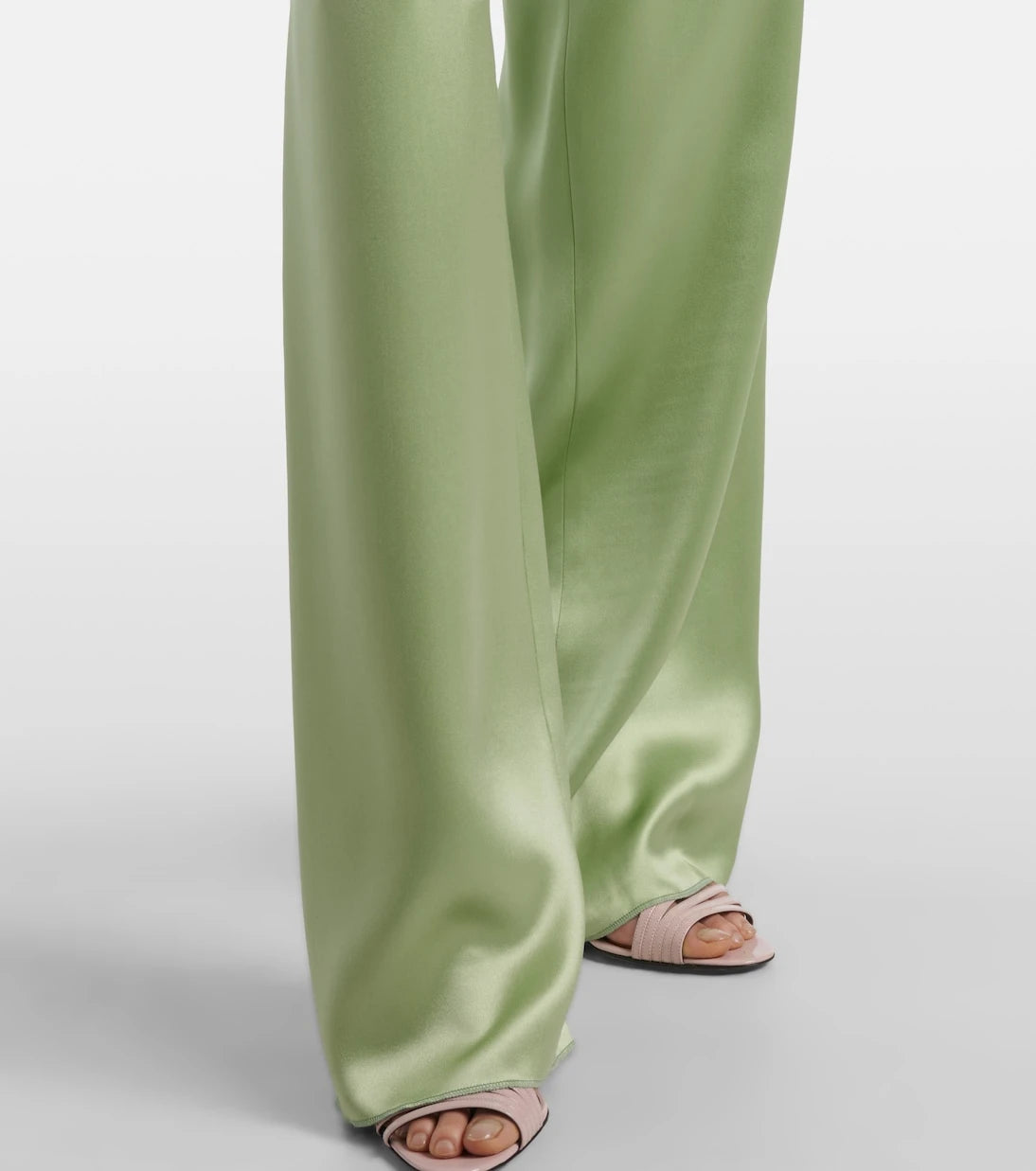 Valentino - High-rise silk duchesse wide-leg pants