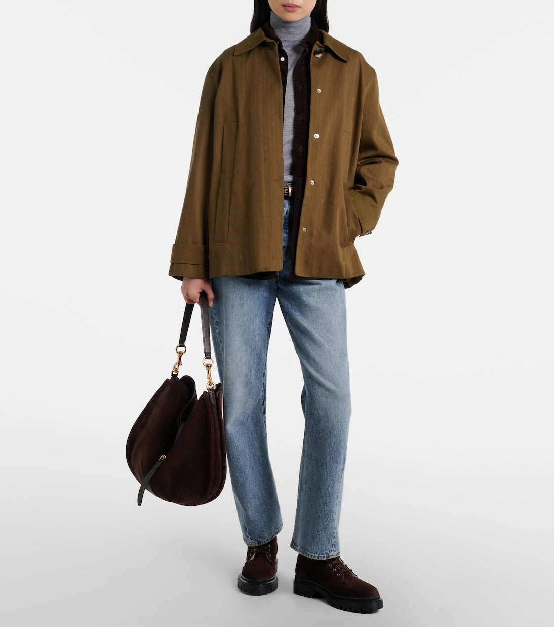 Staud - Henry shearling-lined suede combat boots