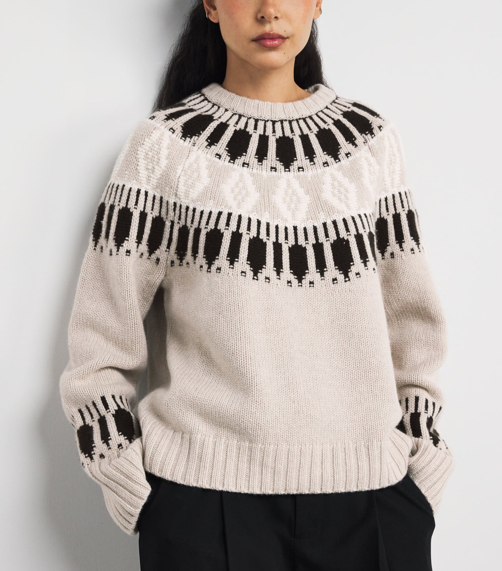 arch 4 Beige Cashmere Fair Isle Jackson Sweater