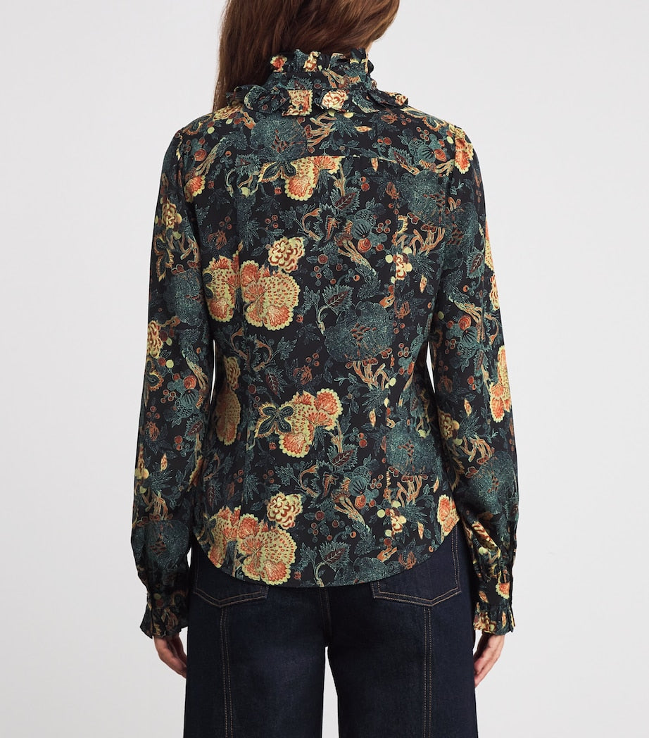 Silk Printed Catroux Blouse NUIT