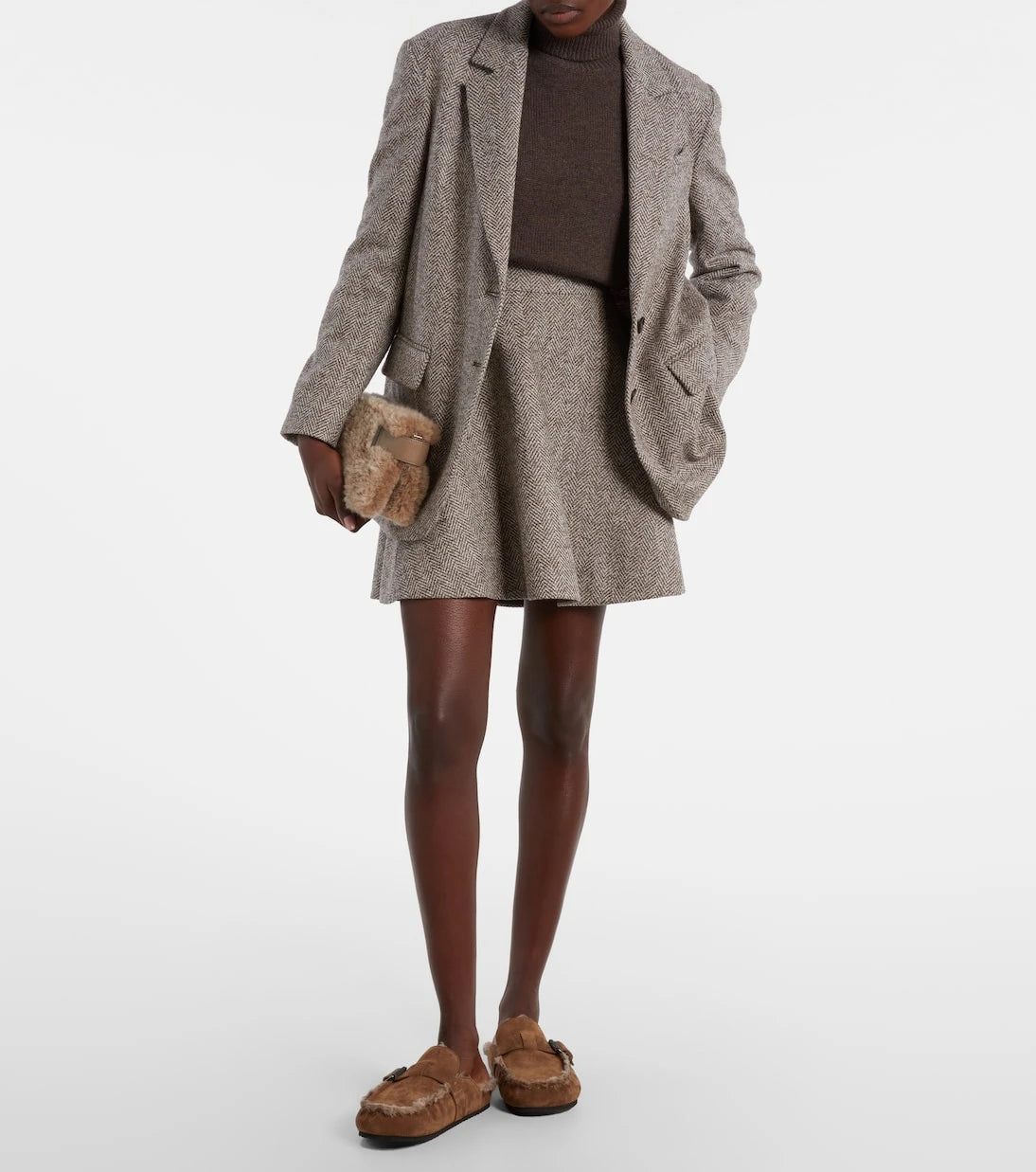 Brunello Cucinelli - Monili shearling-lined suede mules