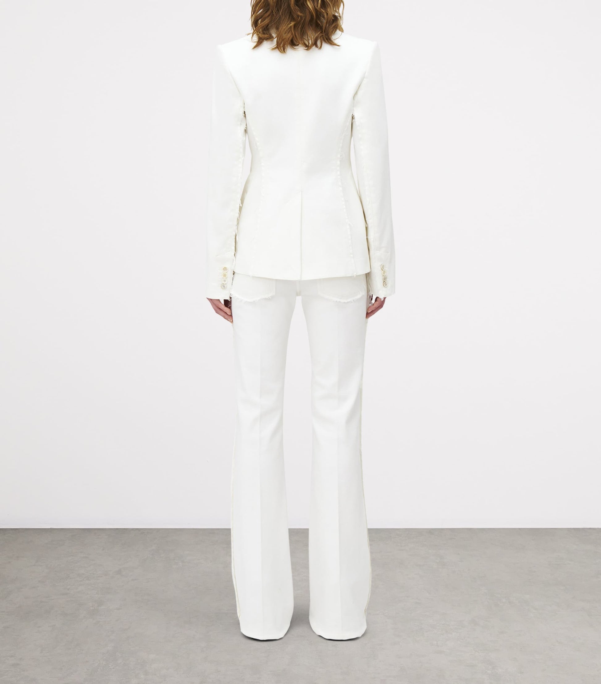 McQueen White Denim Single-Breasted Blazer