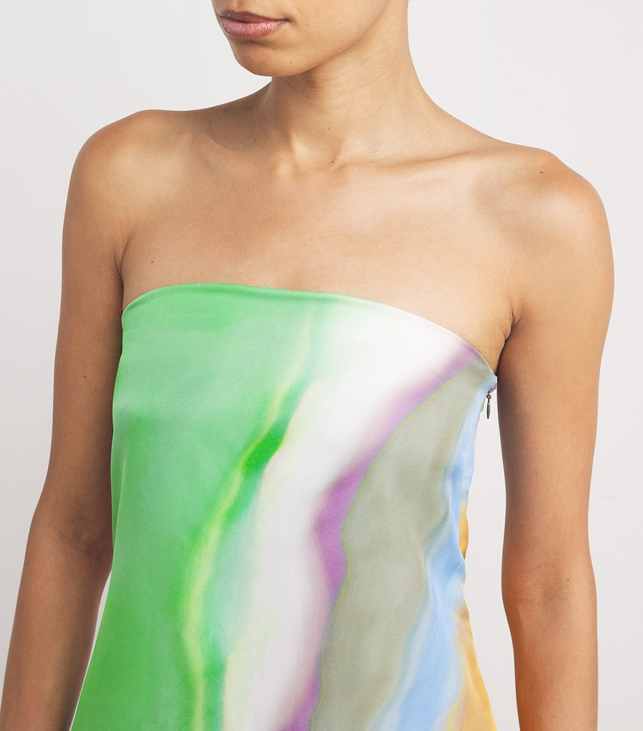 Multi Silk Bandeau Aura Maxi Dress