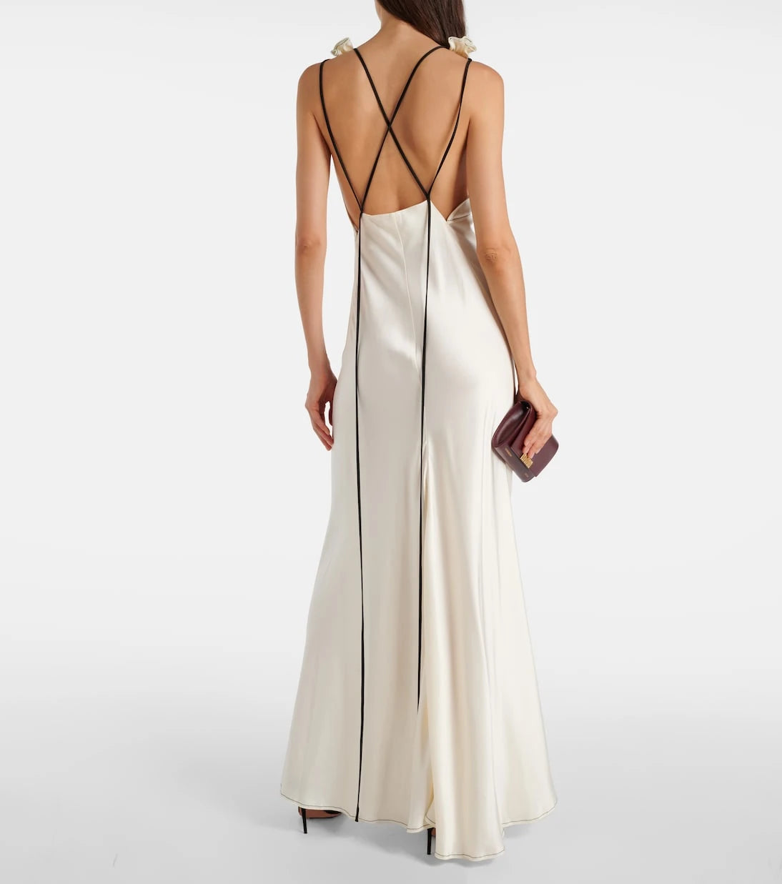 Victoria Beckham - Gathered open-back crêpe satin gown
