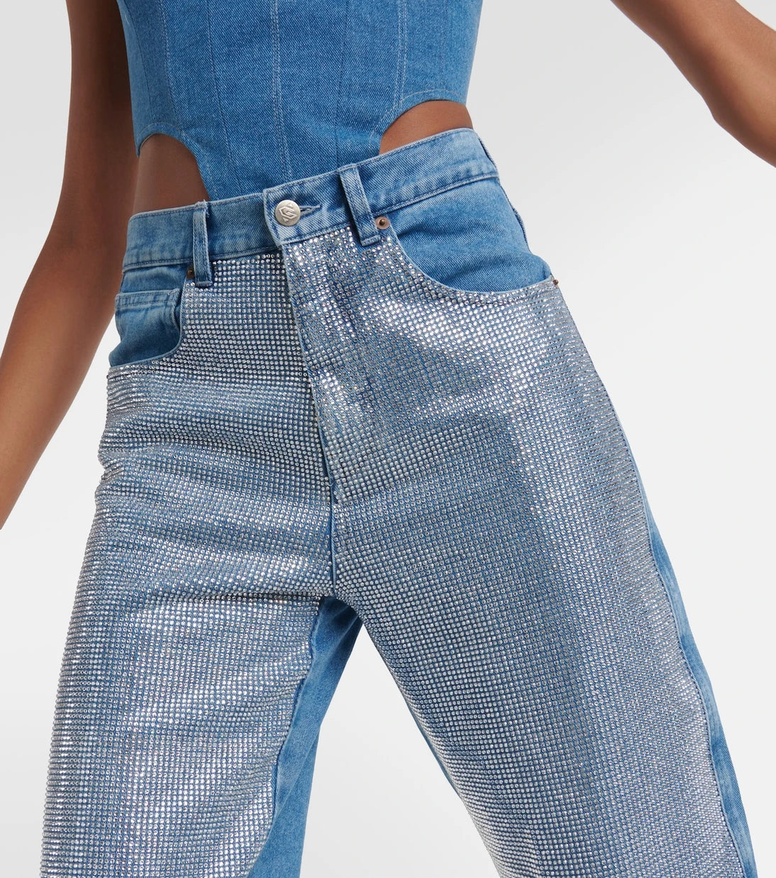 Giuseppe di Morabito - Embellished high-rise wide-leg jeans