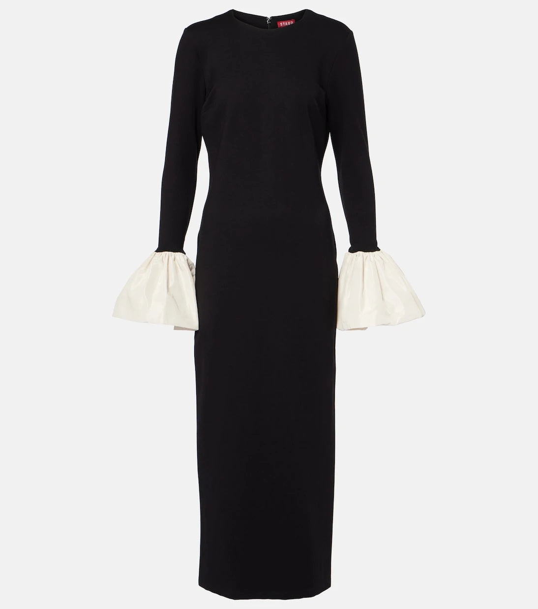 Staud - Hawthorne taffeta-trimmed maxi dress