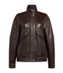 Rag & Bone Brown Leather Aria Bomber Jacket