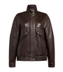 Rag & Bone Brown Leather Aria Bomber Jacket