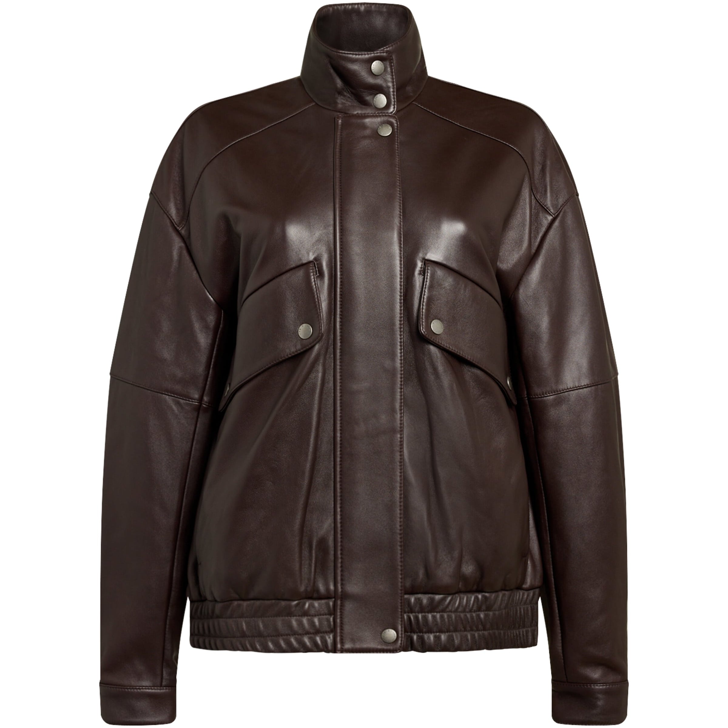 Rag & Bone Brown Leather Aria Bomber Jacket