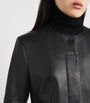 Toteme Black Collarless Leather Jacket