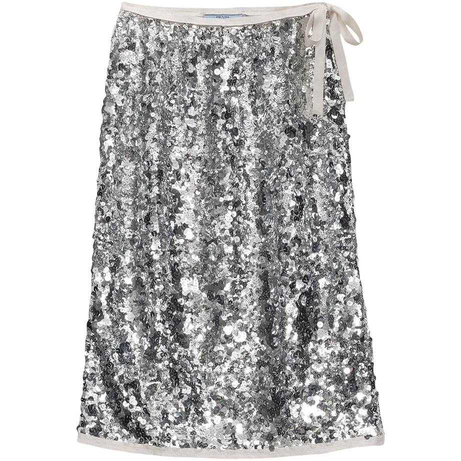 Metallic Embroidered Sequin Skirt
