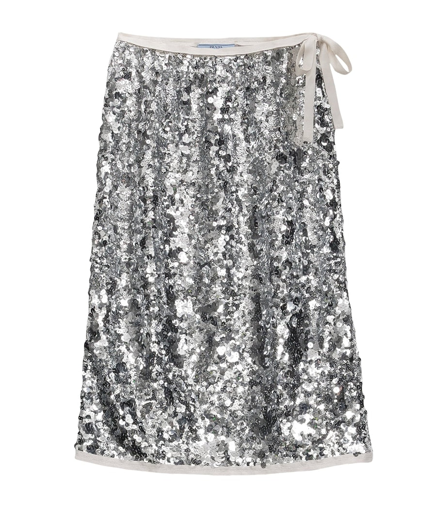 Metallic Embroidered Sequin Skirt