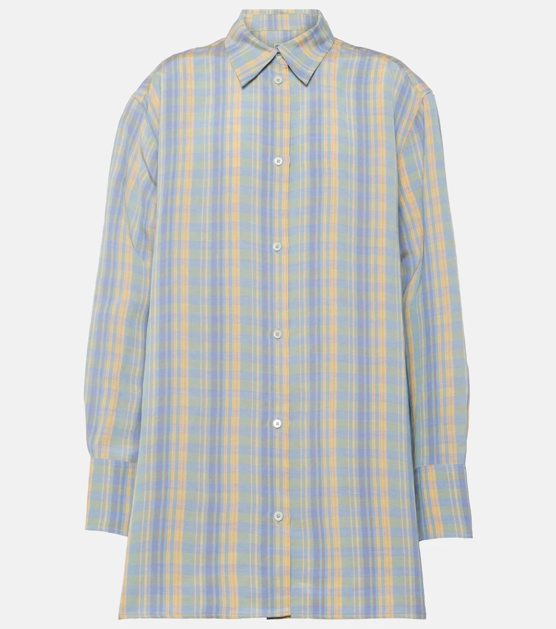 Toteme - Checked oversized linen-blend shirt